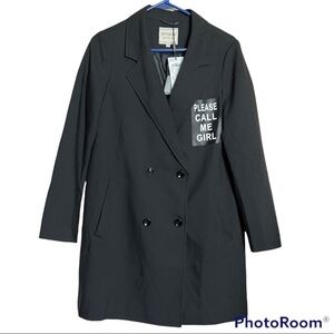 NWT Eptison Double Breasted Trench Black Size small